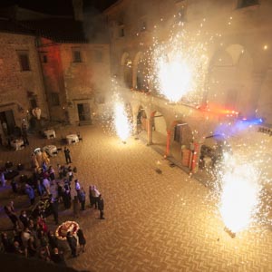 spettacolo pirotecnico per festa di compleanno al castello Odescalchi di Bracciano