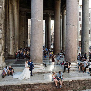 basilica del Pantheon a Roma foto di matrimonio